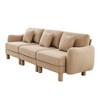 3-Seater Sofa Couch with Shell-Arm Design, Cylindrical Fabric Legs & Plush Foam - 4 of 4