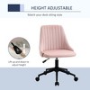 Vinsetto Mid-Back Office Chair, Velvet Fabric Swivel Scallop Shape Computer Desk Chair for Home Office or Bedroom, Pink - 4 of 4