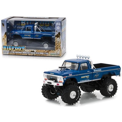 1974 Ford F-250 Ranger XLT Monster Truck Bigfoot #1 "The Original Monster Truck" Blue 1/43 Diecast Model Car by Greenlight