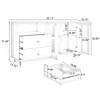 Sideboard Buffet Cabinet Wooden Storage Cabinet With Built In Shelves 3 Drawers Tempered Glass Doors For Living Room Kitchen Hallway Dining Room - 3 of 4