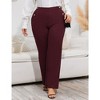 Plus Size Dress Pants for Women Stretch Pull On Flare Pants Pockets Dressy Business Casual Work Pants - 3 of 4