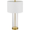 Cal Lighting Hookerton 150W 3 Way Glass Table lamp with Drum hardback Fabric Shade. Priced and Sold as Pairs - 2 of 4
