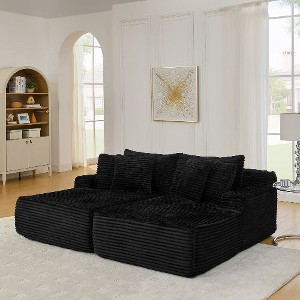 Kumasinova No-Assembly Lazy Sofa, 2 Seater Lazy Sofa Lounge Chair, Comfortable Single Seater, Fluffy Modern Cozy Couches for Living Room - 1 of 4