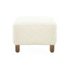Airsurfer Elegant Ottoman White Upholstered Footrest with Durable Polyester Blend and Solid Frame - 4 of 4