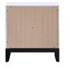 Gulches Glasgow Nightstand, White Laminate with Wood Grain, 2 Drawers & Brushed Steel Handles, Fully Assembled - 4 of 4