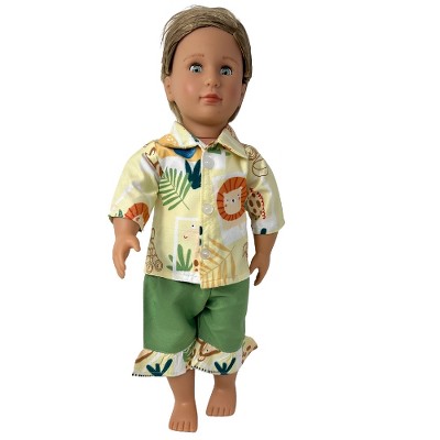 Lion and Friends Print Shirt and Shorts Set for 18-Inch Boy and Girl Dolls