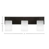 Toltec Lighting Apollo 3 - Light Vanity in  Dark Granite with 4" White Muslin Shade - 2 of 2