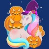 Women's Design By Humans Cute Unicorn With Jack O Lantern Halloween T Shirt By thebeardstudio Racerback Tank Top - 2 of 3