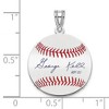 Black Bow Jewelry Sterling Silver George Kell Signature SM Enamel Baseball Pendant - 4 of 4