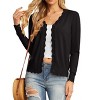 Women's Slim Fit Long Sleeve V-Neck Cardigan Sweater Lightweight Knit Button Down Shrug Cardigans - 2 of 4
