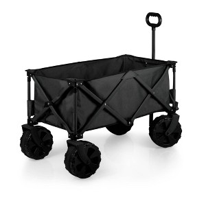 Picnic Time Folding Outdoor Adventure Wagon All Terrain Edition with Big Wheels - Black - 1 of 4