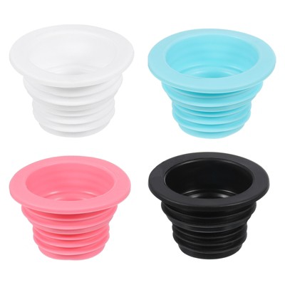Unique Bargains Silicone Universal Fit Hose Laundry Drain Pipe Sewer Seal Ring 4 Pcs