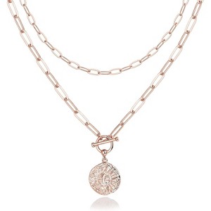 14K Gold Plated Layered Necklace Set 6 Minimalist Pendant Styles - 1 of 4