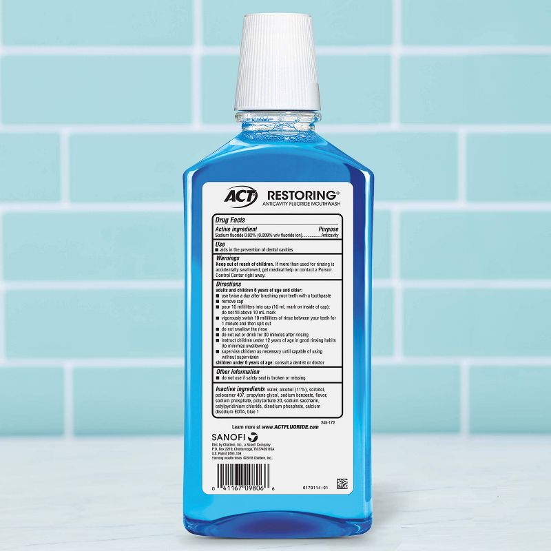 ACT Cool Mint Restoring Fluoride Rinse - 33.8 fl oz, 2 of 8