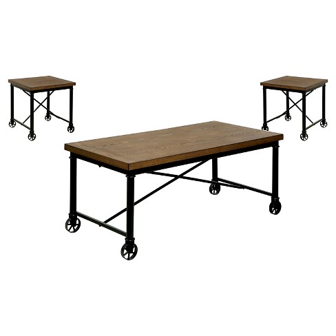 Levi Occasional Table Set Medium Oak - HOMES: Inside + Out - image 1 of 4