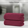 BRINJOY 4-Pack Extra Large Bath Towels - 30x60 Inch 100% Ultra-Fine Cotton, Lightweight Quick-Dry Bath Towels (Burgundy) - 3 of 4