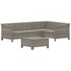 vidaXL 5 Piece Patio Lounge Set with Cushions Gray Poly Rattan - 4 of 4
