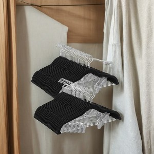 20/50/30-Pack Pants Hangers, Velvet Hangers with Adjustable Clips, Space-Saving Heavy-Duty, Non-Slip Skirt Hangers for Pants, Skirts - 1 of 4
