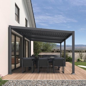 PURPLE LEAF 11' x 18' Caesar Aluminum Lean-to Pergola, Adjustable