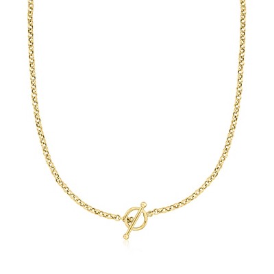Ross-Simons 18kt Yellow Gold Rolo-Chain Toggle Necklace