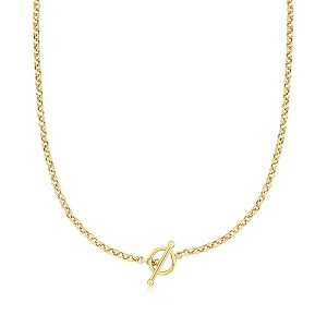 Ross-Simons 18kt Yellow Gold Rolo-Chain Toggle Necklace - 1 of 3
