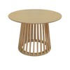 Round Coffee Table Conversation Table Dining Table Cocktail Table Center Table for Bedroom Living Room Balcony, Grille Molding, Black/Oak-ModernLuxe - 4 of 4