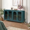 60" Wood TV Stand for 65 Inch TV, Storage Cabinet with Adjustable Shelves and Glass Doors, Modern Console for Living Room or Bedroom - 3 of 4