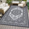 Waterproof Outdoor Rug Reversible Plastic Straw Mat, Vintage Medallion Patio Carpet for RV, Deck, Beach, Camping - 4 of 4