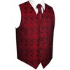 Men's Vest Tie Set 3PC Paisley Floral Jacquard Waistcoat and Necktie Pocket Square Vests Formal Suit Set for Suit Tuxedo Wedding - 3 of 4