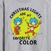 Men's - The Cat in the Hat - Christmas Lights Are My Favorite Color Long Sleeve Graphic T-Shirt - 2 of 4