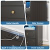 Nightstand with Charging Station, 17.7"W LED Bedside Table End Table - 4 of 4