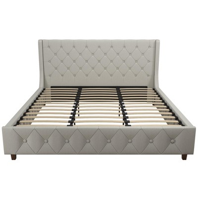 Cosmoliving By Cosmopolitan Mercer Upholstered Bed, Light Gray Linen ...