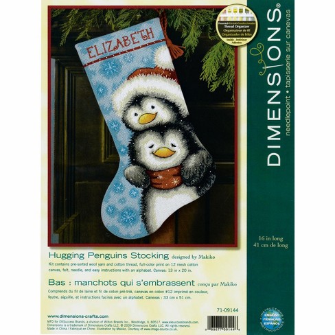 Dimensions 16 Holiday Penguin Tro Stocking Needlepoint Kit