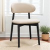 Set of 2 Upholstered Dining Chairs with Cotton-Linen Fabric and Solid Wood Legs, Modern Armless Kitchen Chairs for Dining Room, Living Room - 2 of 4