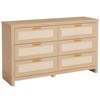 6-Drawer Rattan Dresser for Bedroom, Boho Modern Wood Chest of Drawers with Ample Storage, Organizer for Closet, Living Room - 3 of 4