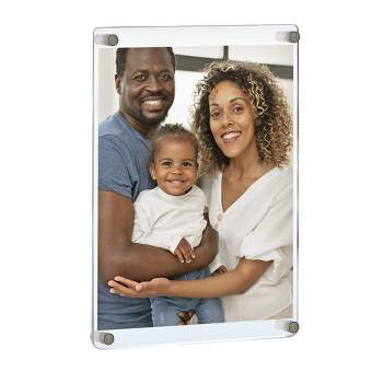 Azar Displays Floating Styrene Wall Frame with Rounded Edges, Silver Stand Off Caps: 22" x 28" Graphic Size, Overall Frame Size: 23.5"W x 31.5''H