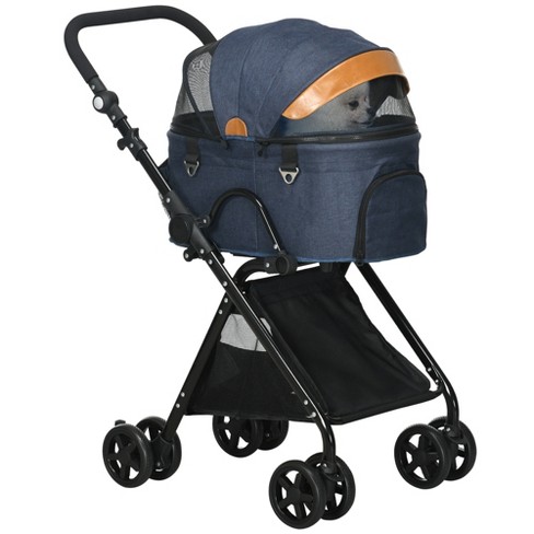 Luxury Double Pet Strollers, 3 in 1 Detachable Four Wheels