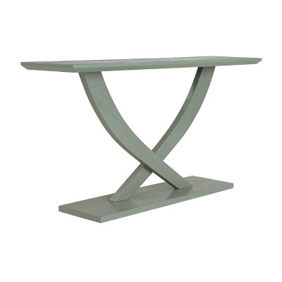 Spanish Moss Acacia Wood 57" Console Table with Wire-Brush Finish