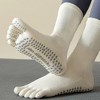 Anna-Kaci Women's 2-Pack Grip Toe Socks with Non-Slip Soles and Ribbed Knit in Neutral Tones for Yoga and Studio Classes - 2 of 4