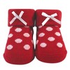 Hudson Baby Infant Girls Socks Boxed Giftset, Red White Stripe, One Size - 4 of 4