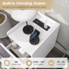Tangkula Set of 2 Nightstand w/ Charging Station Home Bedside Sofa Side Tables w/ 2 Drawers - 4 of 4