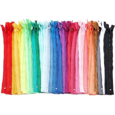 Juvale 60 Pieces #5 Nylon Coil Zipper for Sewing Repair Kit Replacement, 12 inch, 30 Colors