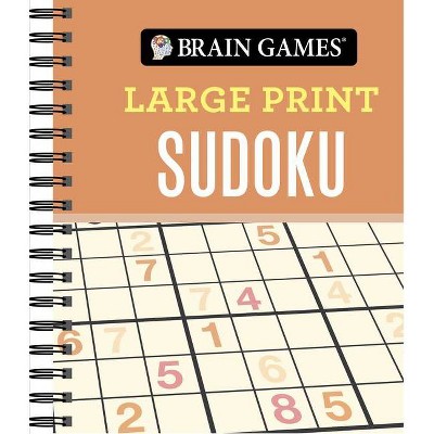 Brain Games - Large Print Sudoku (Orange) - by  Publications International Ltd & Brain Games (Spiral Bound)