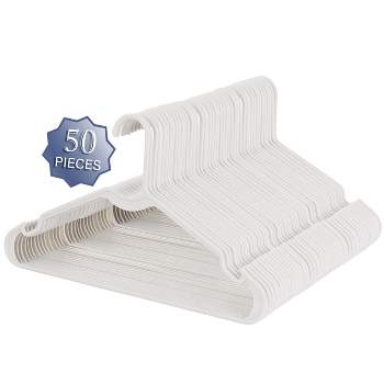 Lot of White Plastic Tubular Clothes Hangers Standard Adult Notched Hooks  20 Pcs - Swedemom