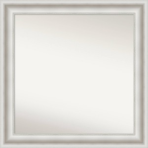 32" x 32" Non-Beveled Parlor White Bathroom Wall Mirror - Amanti Art: Modern Square, Includes Mounting Hardware - 1 of 4
