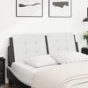 vidaXL Headboard Cushion Black and White Faux Leather, Foam Double - 3 of 4