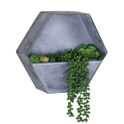 Slickblue Stylish Metal Wall Planters with Zinc Finish – 2 Unique Shapes