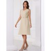 INSPIRE CHIC Women's Work Office V Neck Sleeveless Belt Waist Midi Dress - image 4 of 4