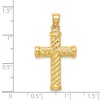 Black Bow Jewelry 14k Yellow Gold Polished Reversible Rope Cross Pendant - 4 of 4
