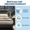 Full Size Bed Frame with Adjustable Headboard, Fabric Upholstered and Wooden Slats Support - 2 of 4